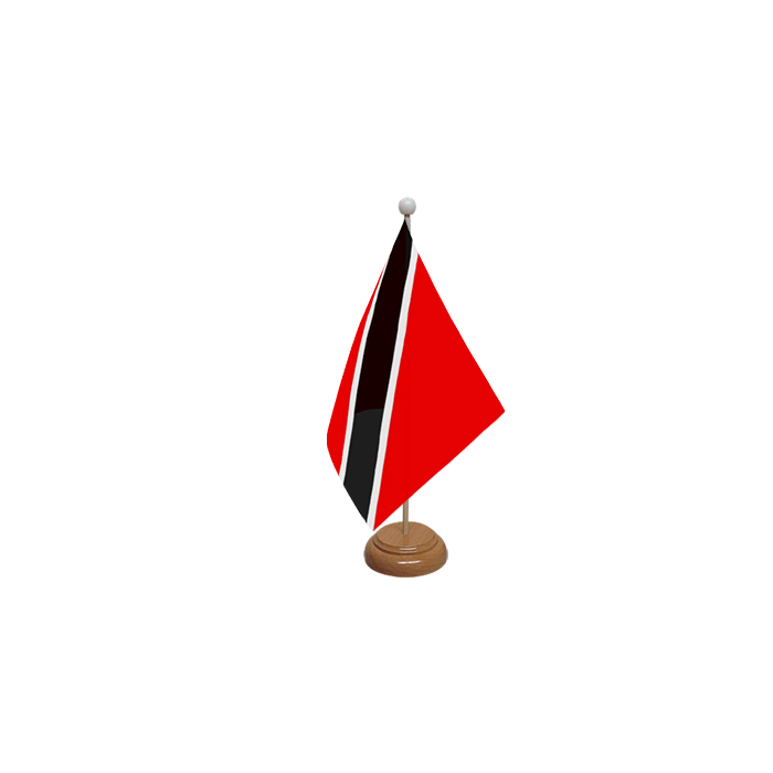 Trinidad and Tobago Large Wooden Table Flag – 18x12in (45 x 30 cm)