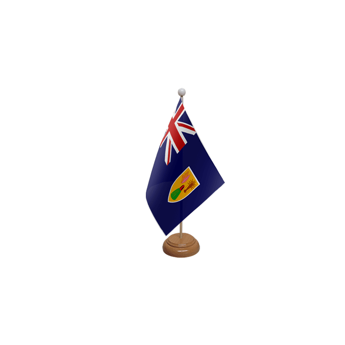 Turks and Caicos Islands Wooden Table Flag – 9x6in (22.5 x 15 cm)