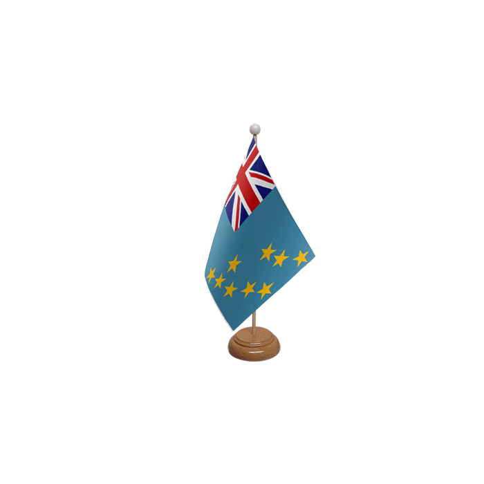 Tuvalu Wooden Table Flag – 9x6in (22.5 x 15 cm)