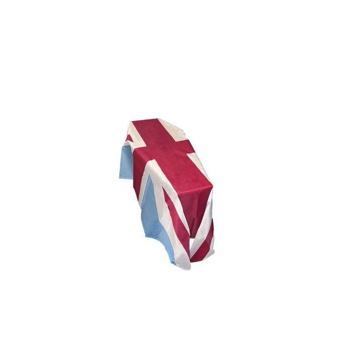 Union Jack Claret and Sky Blue Coffin Drape Flag