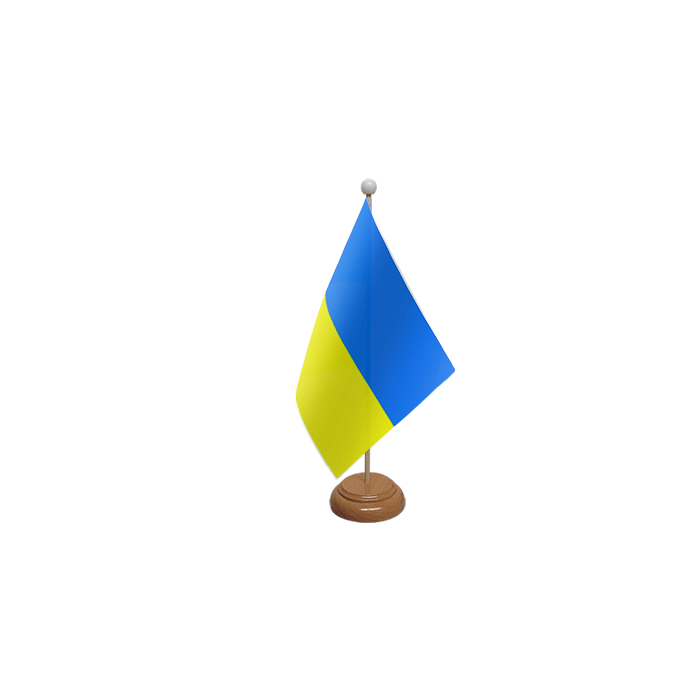 Ukraine Wooden Table Flag – 9x6in (22.5 x 15 cm)