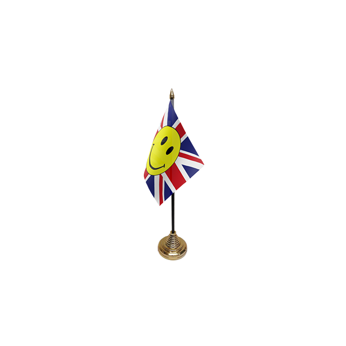 Union Jack Smiley Face Table Flag – 6x4in (15 x 10 cm)