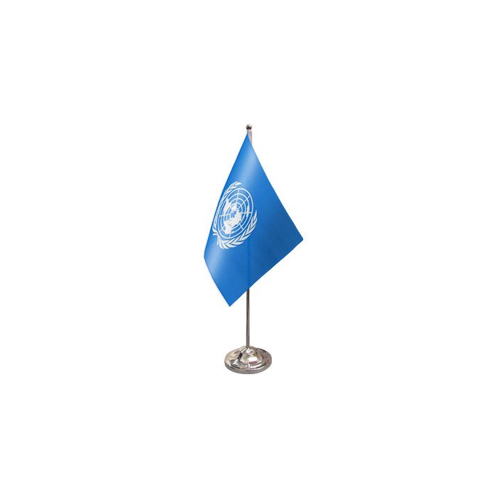United Nations Satin Table Flag – 9x6in (22.5 x 15 cm)