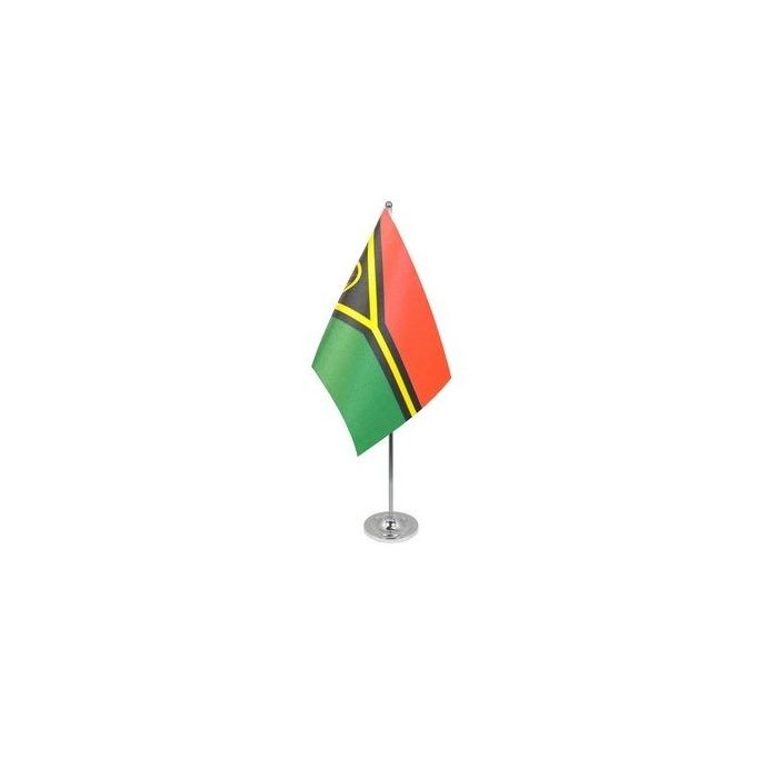 Vanuatu Satin Table Flag – 9x6in (22.5 x 15 cm)