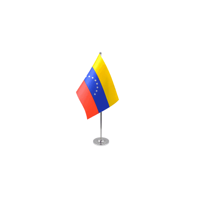Venezuela 8 Stars Satin Table Flag – 9x6in (22.5 x 15 cm)