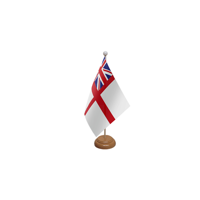 White Ensign Large Wooden Table Flag – 18x12in (45 x 30 cm)