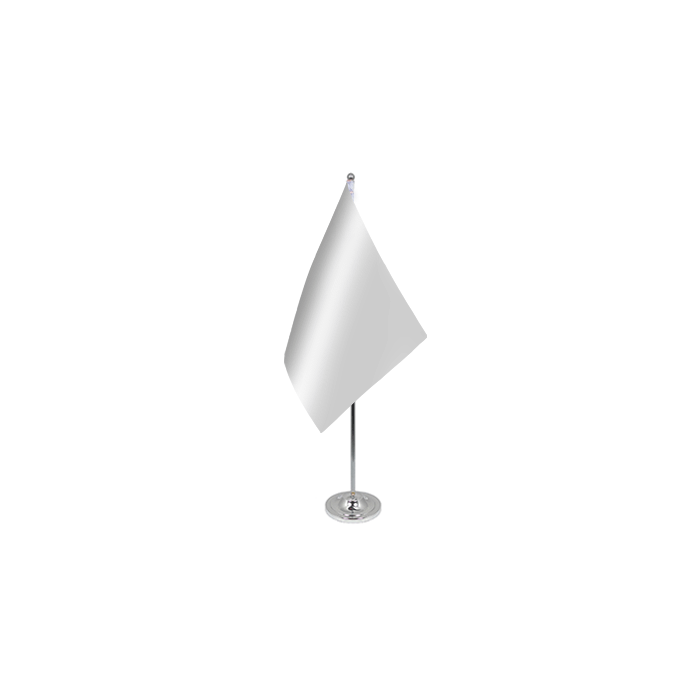 Plain White Satin Table Flag – 9x6in (22.5 x 15 cm)