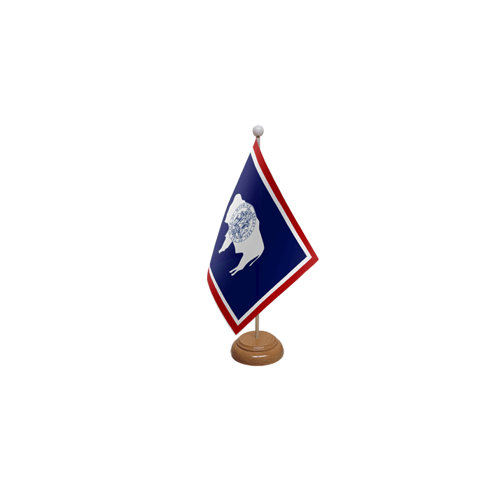 Wyoming Wooden Table Flag – 9x6in (22.5 x 15 cm)