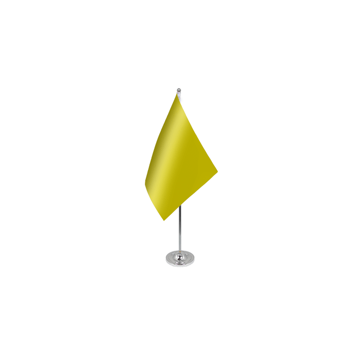 Plain Yellow Satin Table Flag – 9x6in (22.5 x 15 cm)