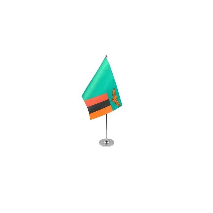 Zambia Satin Table Flag – 9x6in (22.5 x 15 cm)