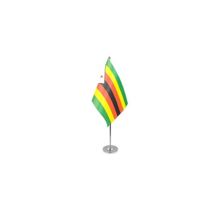 Zimbabwe Satin Table Flag – 9x6in (22.5 x 15 cm)