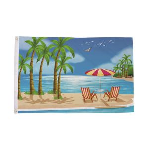 Beach Parasol Scene Flag