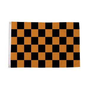 Black and Orange Check Flag (Sleeved)