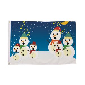 Carol Singing Snowmen Flag