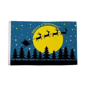 Christmas Moon Flag