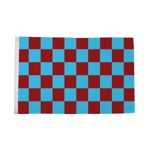 Claret and Sky Blue Check Flag