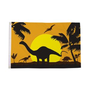Dinosaur Silhouette Flag