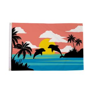 Dolphins Silhouette Flag