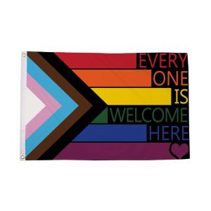Everyone Is Welcome Here Flag