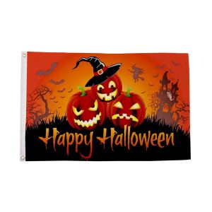 Happy Halloween Pumpkins Flag