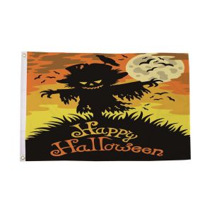 Happy Halloween Scarecrow Flag