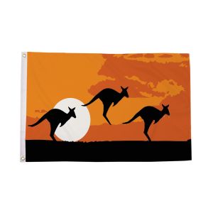 Kangaroo Silhouette Flag