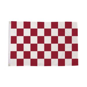 Maroon and White Check Flag