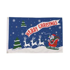 Merry Christmas Blue Flag