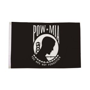 POW MIA White Logo Flag