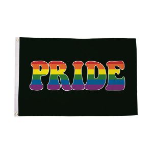 Pride (Black Background) Flag