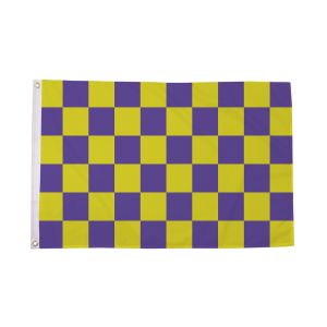 Purple and Yellow Check Flag
