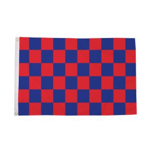 Red and Royal Blue Check Flag