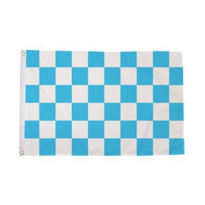 Sky Blue and White Check Flag