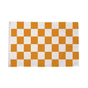 Tangerine and White Check Flag