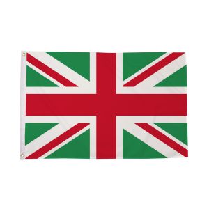 Union Jack Green and Red Flag