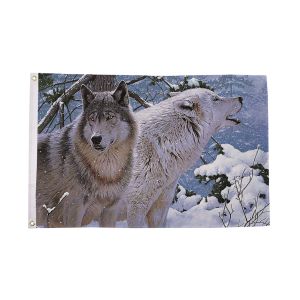 Wolf Snow Scene Flag