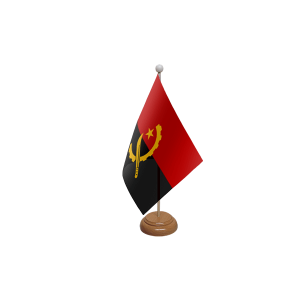 Angola Wooden Table Flag