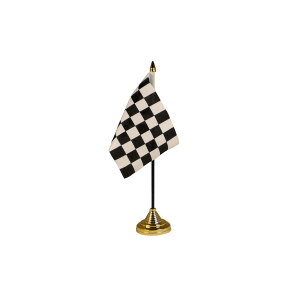 Black and White Check Small Table Flag