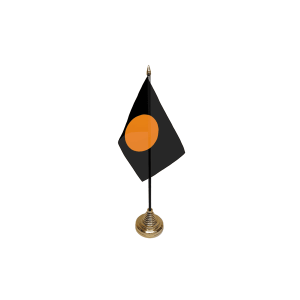 Black with Orange Circle Small Table Flag