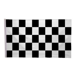 Black and White Check NYLON Flag