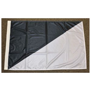 Black and White - Diagonally Divided Flag