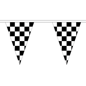 Black and White Check Triangle Bunting