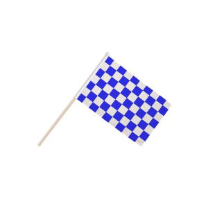 Blue and White Check Hand Flags