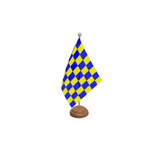 Blue and Yellow Check Hand Flag