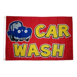 Car Wash Cartoon Flag