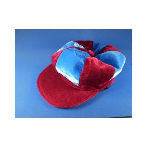 Claret and Sky Blue Flat Cap