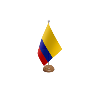 Colombia Wooden Table Flag