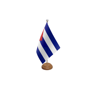 Cuba Wooden Table Flag