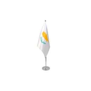 Cyprus Satin Table Flag