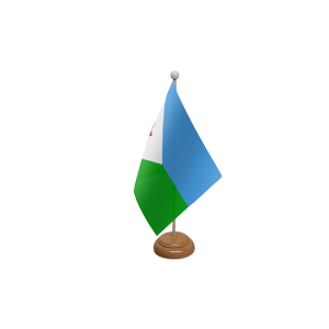 Djibouti Wooden Table Flag